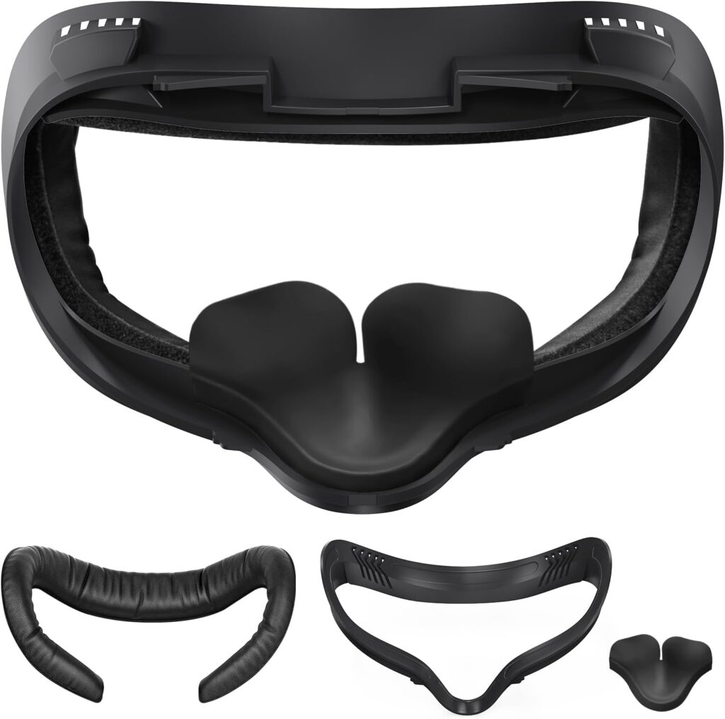 SUPERUS Facial Interface & Face Cover Pad & Removable Nose Guard for Oculus Quest 2, Sweat-Proof PU Foam Cushion – VR Accessories for Meta Quest 2, Compatible with Oculus Quest 2 Original Spacer