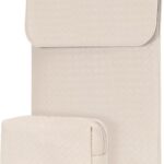 MOSISO Laptop Case 13.3 inch, 13-13.3 inch Laptop Sleeve Compatible with MacBook Air/Pro 13/Pro 14,HP Dell ASUS Lenovo Notebook, PU Leather Woven Case with Small Bag, Apricot