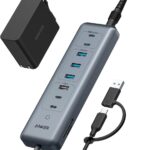 Anker USB-C Hub,11-in-1 10Gbps Data Hub with 4 USBA and 4 USBC Ports, 100W USBC PD-in, Card Reader, 2-in-1 USB Connector, for USBA and USBC Laptop, MacBook, iPad and More (65W Adapter Included)