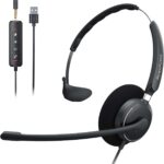 USB Headset with Microphone for PC,Computer Headset with Noise Canceling Mic for Laptop with in-Line Control,Wired Call Center Headphones for Work Zoom Skype Teams from Office Home Online Class