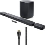 JBL BAR-700-MK2 Surround Sound 4K Dolby Atmos Passthrough Soundbar with a Sanus SAC-21HDMI2 2m HDMI Cable (2025)