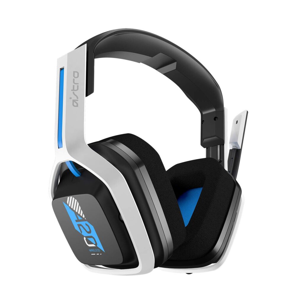 ASTRO Gaming A20 Wireless Headset Gen 2 for PlayStation 5/4, PC & Mac – White/Blue, Wireless Gaming Headset with Microphone
