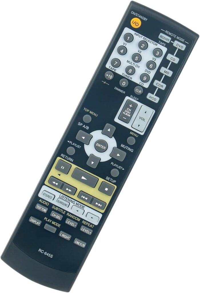 AIDITIYMI RC-645S Replacement Remote Compatible with Onkyo 5.1 Channel AV Receiver TX-SR304 TX-SR304S 5.1ch Home Theater System HT-S4100 HT-S4100S