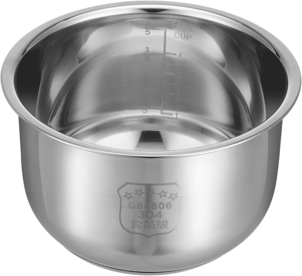 2L Rice Cooker Inner Pot Cooking Pot Rice Cooker Cooker Liner Containers Replacement Inner Rice Container Replacement Liner Fits 6 Cup Cooked Capacity Kitchen Tools 7.08X4.25Inch