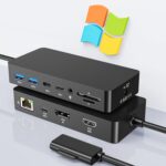 Microsoft Surface Dock Station, 12 in 1 Surface Pro Docking Station 4K@60Hz Triple Display HDMI+USB C+DisplayPort for Surface Pro 11/10/9/8/X/7/6/5/4/3,Surface Laptop 7/6/5/4/3/2/1,Surface Book Go