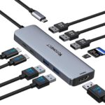 USB C Hub 10-in-1 with 4K HDMI Adapter, SD/TF Card Reader, 100W PD Charging, 2 USB 3.0 Ports, and 3 USB 2.0 Ports for MacBook Pro/Air, Dell XPS, Lenovo ThinkPad, etc.