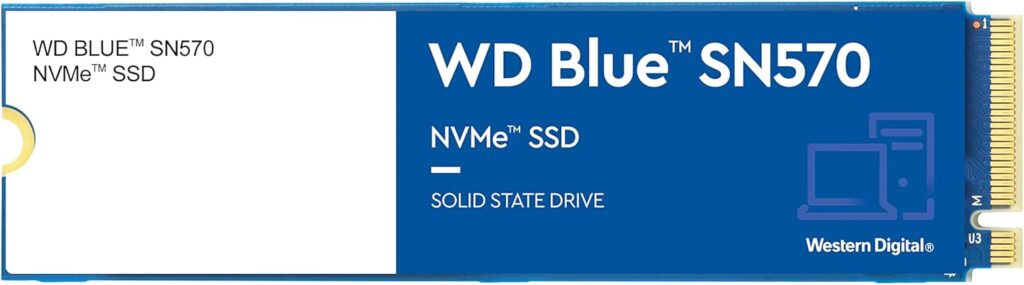 Western Digital 1TB WD Blue SN570 NVMe Internal Solid State Drive SSD – Gen3 x4 PCIe 8Gb/s, M.2 2280, Up to 3,500 MB/s – WDS100T3B0C