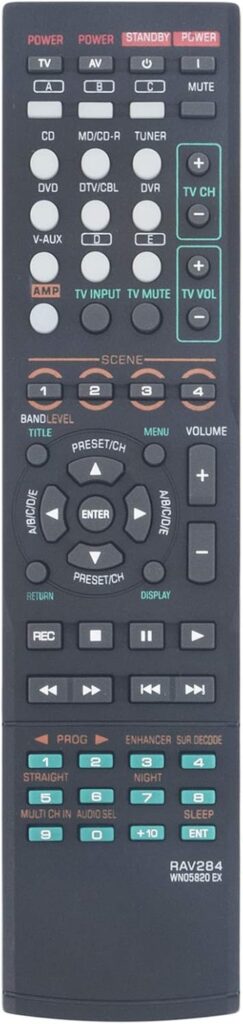 RAV284 WN05820EX Replacement Remote Fit for Yamaha AV Receiver RX-V365 RXV365