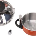 2L 2 Liter Stainless Steel Mini Pressure Cooker Canner Double Bottom Pressure Cooker for Gas Stoves Induction Stoves