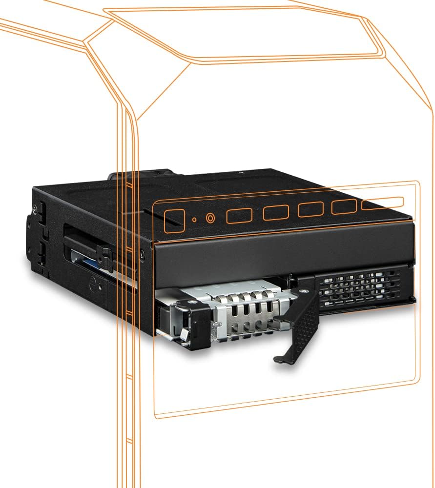 ICY DOCK 2 Bay U.2/U.3 NVMe SSD PCIe 4.0 Enclosure for 5.25” Bay | ToughArmor MB105VP-B