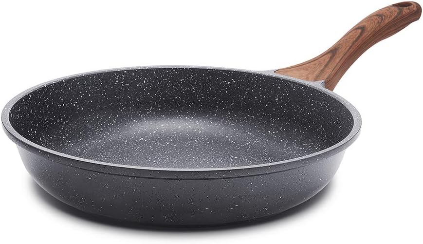 SENSARTE Nonstick Frying Pan Skillet, Swiss Granite Coating Omelette Pan, Healthy Stone Cookware Chef’s Pan, PFOA Free (8/9.5/10/11/12.5 Inch) (8 Inch)
