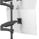 MOUNT PRO Vertical Dual Monitor Mount, Stacked Monitor Stand for 2 Computer Screens up to 32 inches, Fully Adjustable Gas Spring Display Desk Mount, Each Arm Holds up to 17.6lbs, VESA Mount