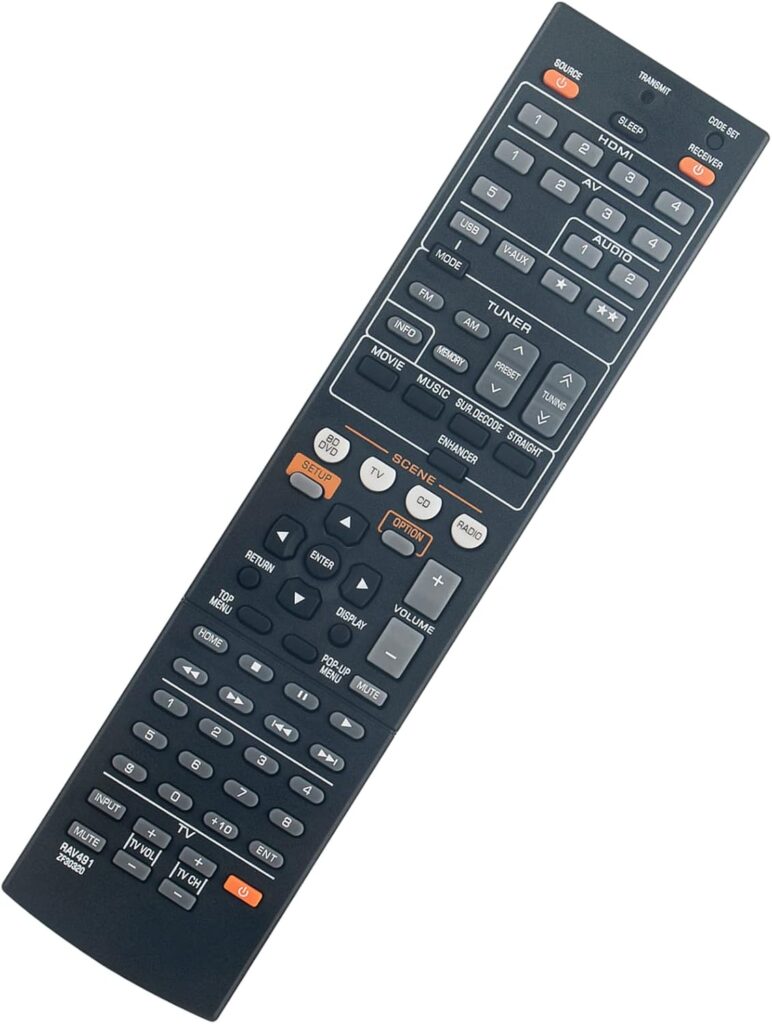 RAV491 ZF30320 Replacement Remote Control fit for Yamaha AV Receiver RX-V467 RX-V367 RX-V371 RX-465BL YHT-494BL RX-V565BL YHT-397BL YHT-493BL RXV765 RX-465B YHT-399U HTR-5063