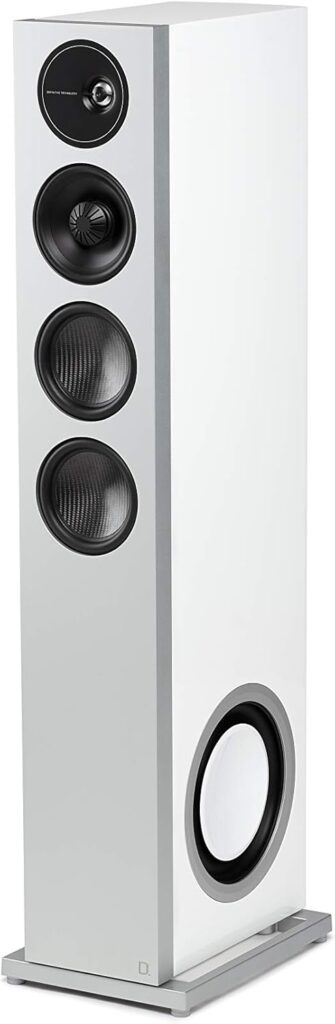 Definitive Technology D15 Demand Series Modern High-Performance 3-Way Tower Speaker (Right-Channel) – Single, White | Dual 8” Passive Bass Radiators