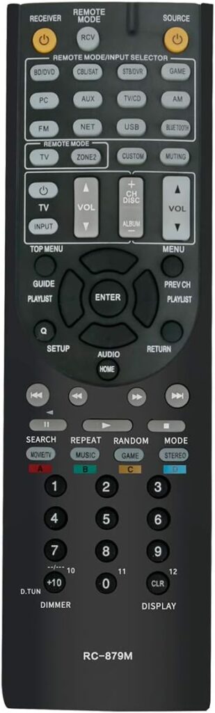 RC-879M Replace Remote Control Applicable for Onkyo AV Receiver TX-NR535 TX-SR333 HT-R393 TXNR535 TXSR333 HTR393 HT-R593 HTR593