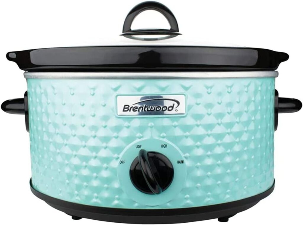 3.5-Quart Diamond-Pattern Slow Cooker (Blue)