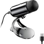 LIANGSTAR USB Computer Microphone, Podcast Mic Desktop with Mute Button for Recording Streaming, Omnidirectional Condenser, Plug&Play Stand with Volume Control for PC, Laptop, Mac, YouTube