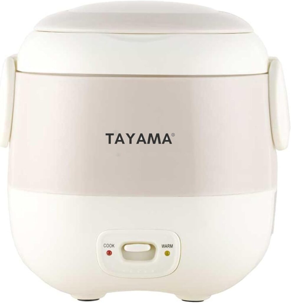 Tayama 1.5 Cup Portable Mini Rice Cooker, White (TMRC-03R)