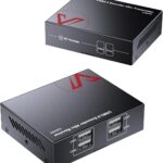 AV Access USB Extender Over Cat5e/6 196ft/60M, 4 USB 2.0 Ports, Plug and Play, No Driver, Supports All Operating System, Two Webcams Work Synchronously, Keyboard and Mouse Over Ethernet