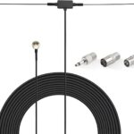 Superbat FM Radio Antenna 75 Ohm Adhesive Mounting Indoor FM Dipole Antenna for Stereo Receiver Indoor Pioneer Onkyo Yamaha Marantz Bose Wave Music System AV Audio Video Home Theater Receiver