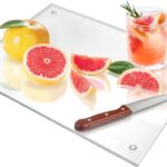 Seelenruhe Tempered Glass Cutting Board for Kitchen Counter, 12×16 inch Clear Cutting Board for Countertop, Non-Slip, Heat-Resistant, Easy to Clean, Kitchen Decoration