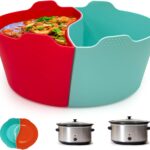 Silicone Crock pot Liners,Slow Cooker Liners, 6-7 Quart Oval Reusable Crock pot Divider Insert,BPA-Free, Dishwasher Safe