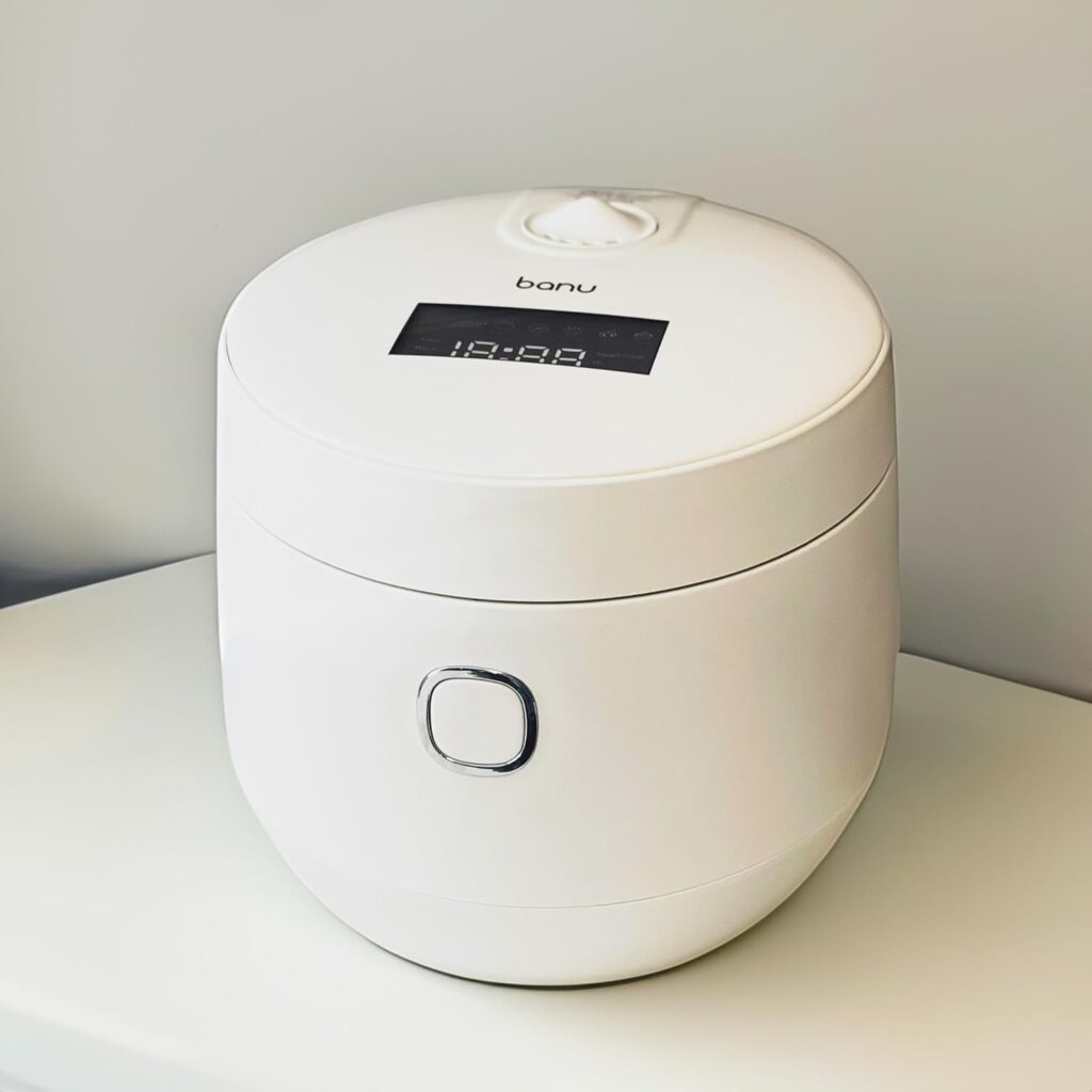BANU Low Carb Rice Cooker – 4 Cups(white rice), 2 cups(Low carb rice) 7 Preset Functions, 20-Hr Timer, Led Touch, Auto Keep Warm – Healthy Cooking for Keto and Low Glycemic Diets – White / 8-Cup (Cooked) (4-Cup UNCOOKED) Digital Rice Cooker and Food Steamer