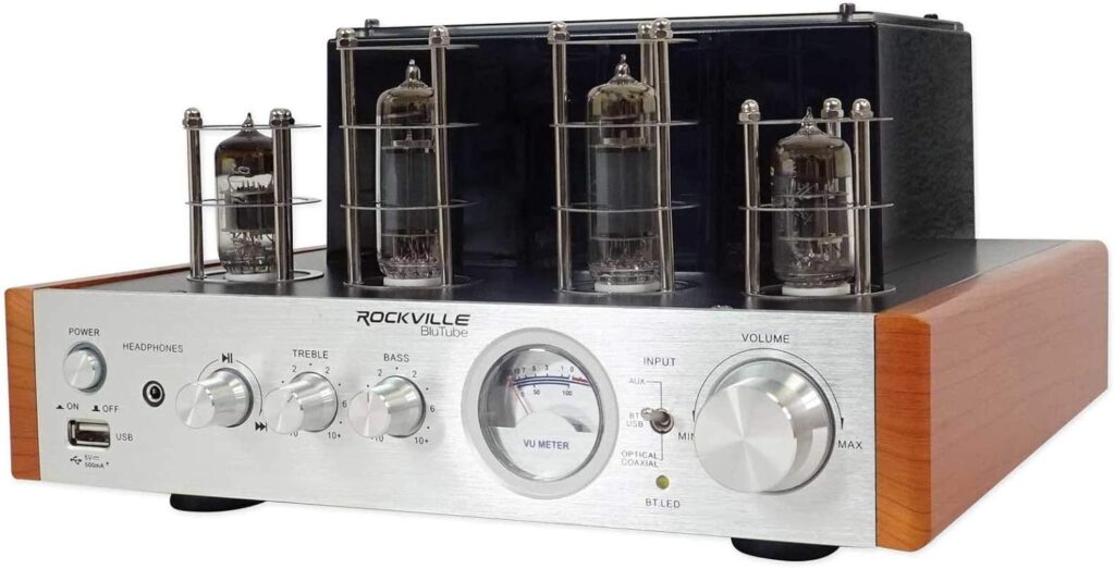 Rockville BluTube WD 70W Tube Amplifier/Home Stereo Receiver, Bluetooth, HDMI, Optical, for Audiophiles and Home Theater Enthusiasts