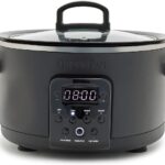 GreenPan 6-in-1 4QT Electric Ceramic Slow Cooker with Glass Lid, Multifunction Presets, Hard Anodized PFAS-Free Removeable Nonstick Crock, Dishwasher Safe, Auto Warm, Delay Timer, Stews, Reheat, Black