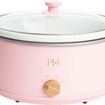 Paris Hilton 6-Quart Manual Slow Cooker, Features Three Settings (Low, High, Warm), Naturally Nonstick and Dishwasher Safe Stoneware Insert, Family Sized Capacity, Pink