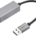 Amazon Basics Aluminum USB 3.0 Gigabit Ethernet Adapter, Gray, 1.97 x 0.83 x 0.59 inches