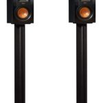 ECHOGEAR Universal Floor Speaker Stands – Vibration-Absorbing MDF Design Works with Klipsch, Polk, JBL & Other Bookshelf Speakers Or Studio Monitors – Includes Sound Iso Pads & Carpet Spikes