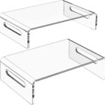 Zimilar 2 Pack Monitor Stand Riser, Acrylic Monitor Stand for Computer, Laptop, Printer, Notebook, Premium Clear Laptop Stand Acrylic Monitor Riser for Home Office, Monitor Stands for 2 Monitors