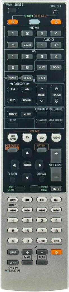 RAV336 WT92720US Replaced Remote fit for Yamaha AV Receiver HTR-6080 HTR6063 RXV667BL RXA700BL RX-A700BL RX-V667 RX-A700 HTR-6063 RX-V667BL HTR-6060 RXA1000 RXV667 RXA700 RX-A700 RX-V667 RX-A700BL