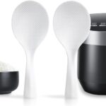 FireKylin 2 Pcs Plastic Rice Paddle,Non Stick Standing Rice Spoon Scooper Spatula,Heat Resistant Rice Cooker Spoon (White)