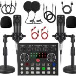 V8s for 2, V8s Voice Changer with BM-800 Podcast Microphone Bundle – Studio Condenser Microphone Perfect for Podcasting, Recording, Singing, Streaming and Gaming
