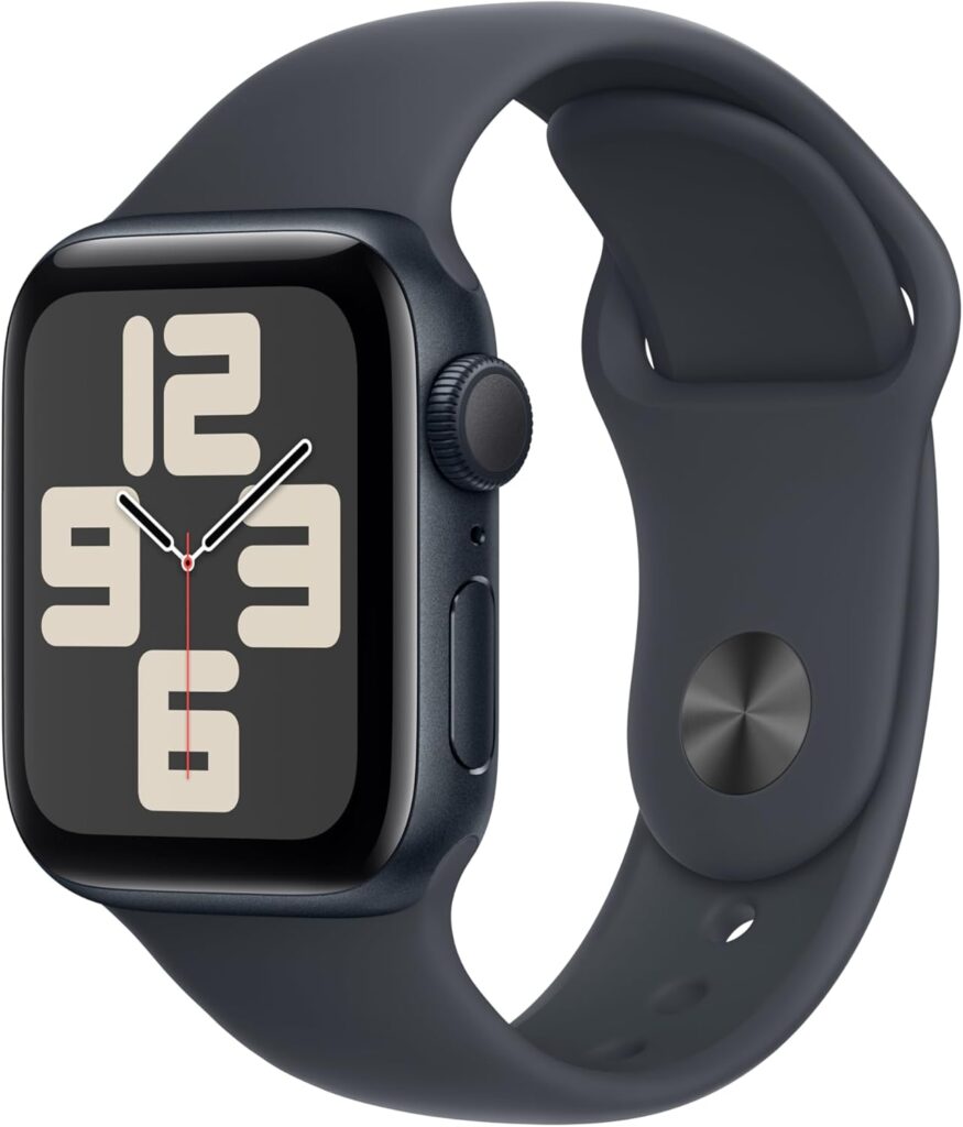 Apple Watch SE (2nd Gen) [GPS 40mm] Smartwatch with Midnight Aluminum Case with Midnight Sport Band S/M. Fitness and Sleep Trackers, Crash Detection, Heart Rate Monitor, Retina Display