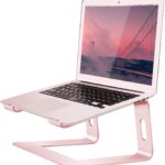 Orionstar Laptop Stand Aluminum Laptop Riser Compatible with Mac MacBook Air Pro 10 to 15.6 Inch Notebook Computer, Ergonomic Elevator Holder (Pink)