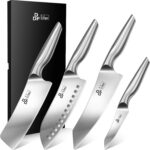 DDF iohEF Kitchen Knife Set, 4 Piece Professional Ultra Sharp Knives Set, Japanese High Carbon Stainless Steel Chef Knife Set for Home and Kitchen