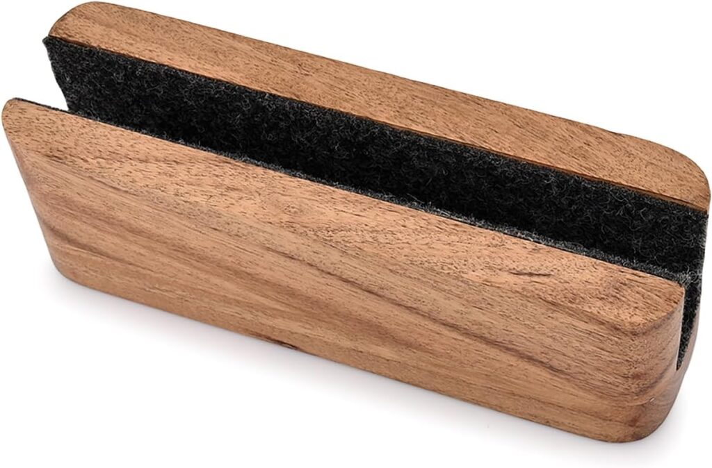 EDHAS Laptop Holder Acacia Wood Vertical Laptop Stand for Desk Compatible with Apple MacBook, Microsoft Surface, Gaming Laptops, IPad, Tablets (8″ x 2.3″ x 2.5″)