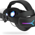 Head Strap Battery Pack for Oculus Quest 2, Replacement Elite Strap 8000mAh Rechargeable Battery PC Accessories, Adjustable Headset with LED Backlight for Meta VR by JYMEGOVR (Black)