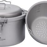 Boundless Voyage Titanium Pot Ultralight Rice Cooker Large Capacity 3.2L Cooking Pot + 1.4L Liner Backpacking Camping Cookware Ti2092C
