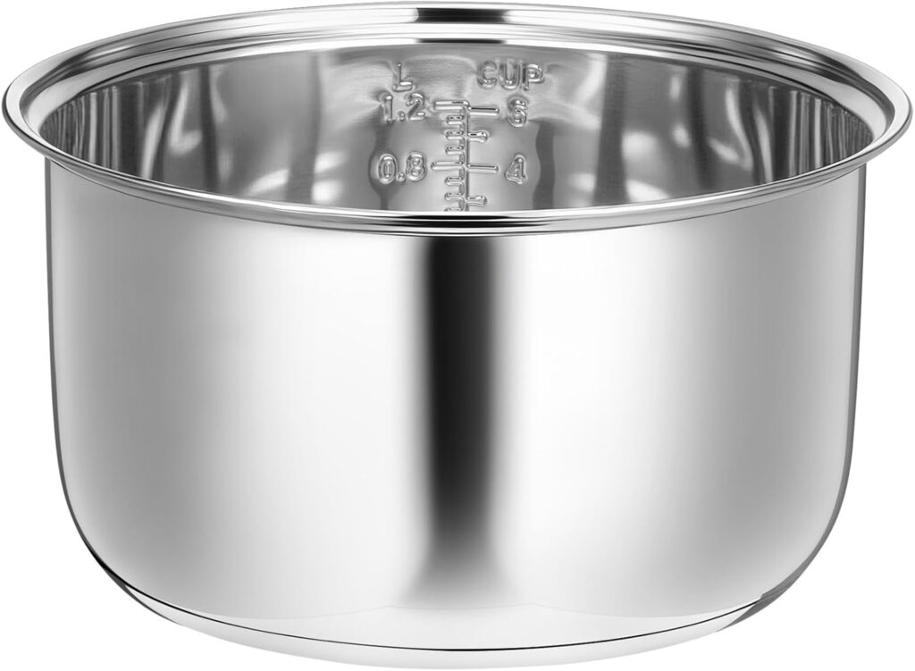 304 Stainless Steel Rice Cooker Inner Pot, Inner Bowl, Non-stick Replacement Pot, Durable & Universal Fit for Multi-cookers, Even Heating for Delicious Rice(3 L)