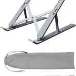 Laptop Stand Holder, Cooling Computer Riser for Desk, 6 Angles Adjustable Aluminum Ergonomic Foldable Portable Desktop Notebook Holder, Compatible with 10-15.6 in Laptops, Tablet, iPad, Silver