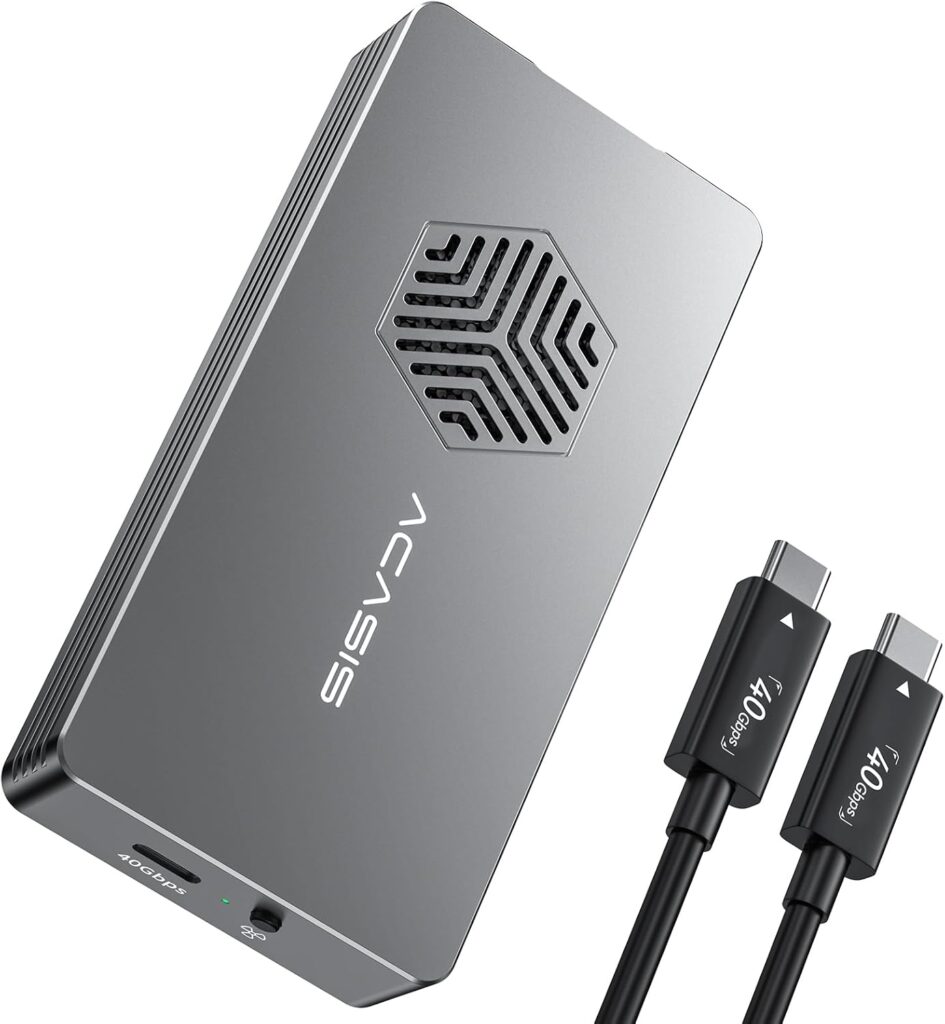 ACASIS 40Gbps M.2 NVMe SSD Enclosure with Cooling Fan,Tool Free Installation,NVMe Enclosure for M1/M2 Pro/Max, Compatible with USB4/3.2/3.1/3.0/2,Support 2280/2260/2242/2230 B+M M-Key