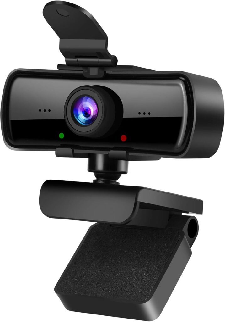 2040×1080 High Resolution HD Desktop Webcam with Microphone for PC Computer Monitor, USB Stream Camera with Privacy Cover 120 Degree Wide Angle Design for YouTube Tiktok Webcast Conferencing