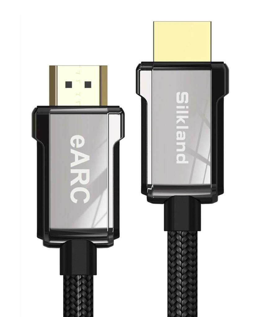 Silkland HDMI eARC/ARC Cable for Soundbar 6.6FT, High Speed HDMI ARC Cable, [8K, HDR, HDCP 2.2, Ethernet], Compatible for Samsung, Vizio, Sono, Bose, LG Sound bar, UHD TV