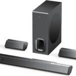 5.1 Dolby Audio Sound Bar for 4K & Smart TV, Surround Sound System for TV, Home Theater Sound Bar with Wireless Subwoofer, 2 Surround Speakers, 12-Level Adjustable Bass and Treble, HDMI ARC Soundbar