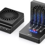 FIDECO M.2 NVMe Cloner Dock, 4-Bay NVMe Cloner Duplicator with Foldable Cooling Fan, 40Gbps (4X 10Gbps, 2X 20Gbps) SSD Cloner Dock, Support Offline Clone and Offline Data Eraser, Protect Privacy