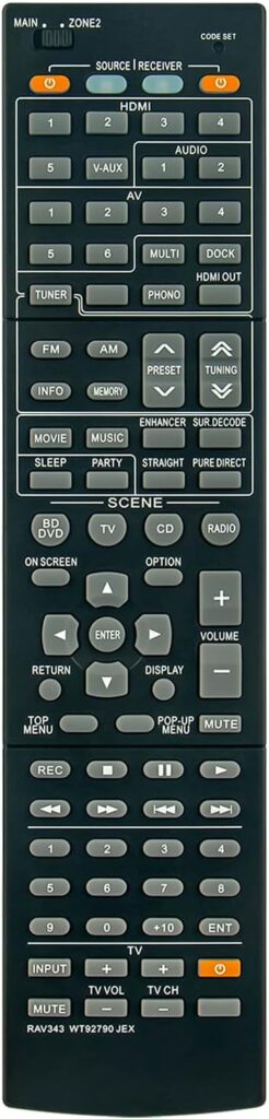 RAV343 WT92790JEX WINFLIKE IR Remote Control Replace Suit for Yamaha AV Receiver RX-V767 RX-V767BL RX-V667 RX-V667BL RX-V867 RX-V867BL XV1067BL RXV1067